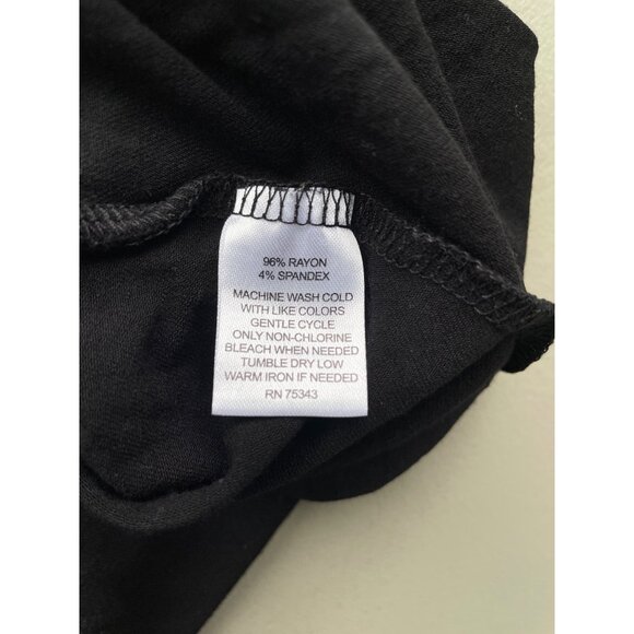 Cynthia Rowley Skater Dress Size Small V Neck Sleeveless Solid Black Trendy Chic - Picture 4 of 6